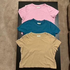Set of 3 Madewell Boxy Crop Tees Size S